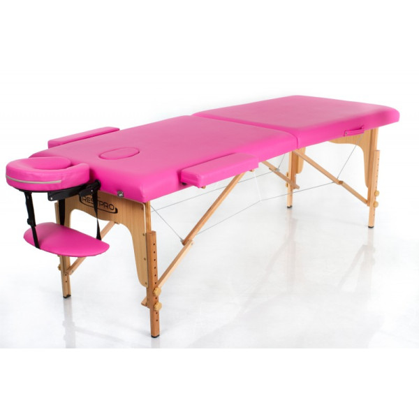 RestPro Classic 2 Pink Κρεβάτι Μασάζ Φυσικοθεραπείας Βαλίτσα Ξύλινο με θήκη φορητό